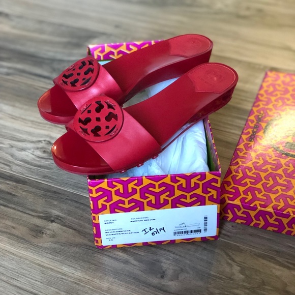 Tory Burch Shoes - Tory Burch Miller slide in nautical red, 7.5